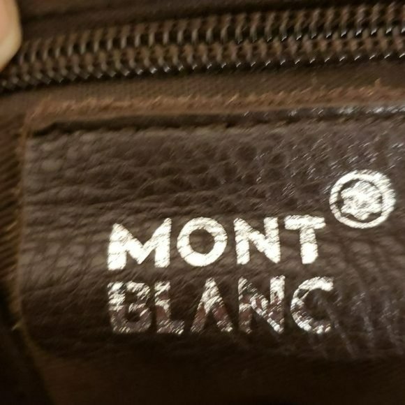 Mont Blanc Messenger Crossbody Bag Shoulderbag Purse Laptop Bag Leather Brown - Picture 13 of 14